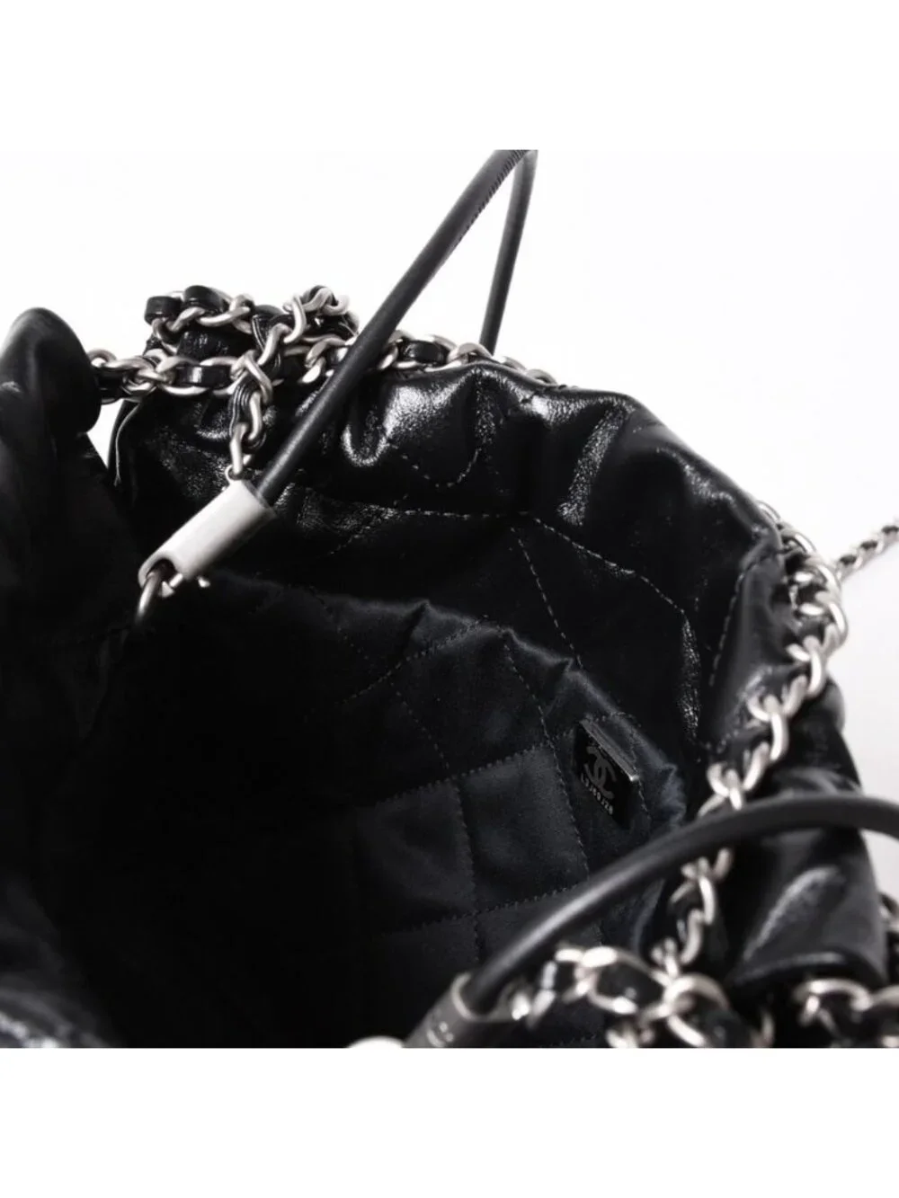 Chanel 22 Mini Bag 2-Way Stand Black Silver